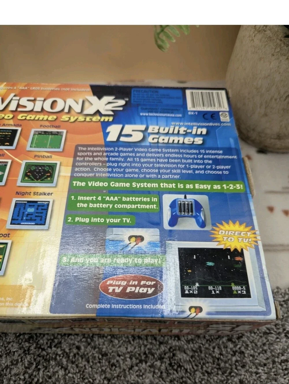 Intellivision Preloaded 15 Game Dual Control Plug And Play Game Console